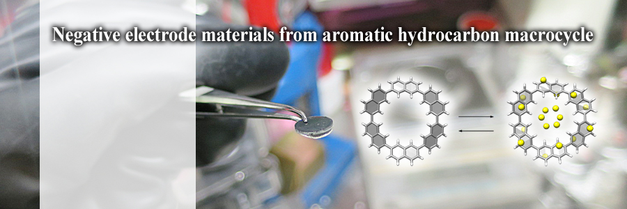 Negative electrode materials from aromatic hydrocarbon macrocycle
