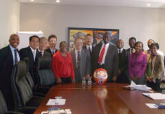 Botswana's Minister of Minerals, Energy and Water Resources, Dr. Kedikilwe, and the Japanese research teams