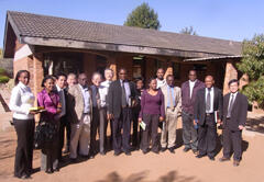 Meeting among four groups: Botswana's Ministry of Agriculture and Ministry of Minerals, Energy and Water Resources; Nara Institute of Science and Technology; and the University of the Ryukyus