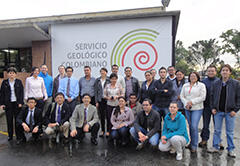 Project members in front of the building of the Colombian Geological Survey