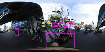 Testing general object recognition with 360-degree camera shot
