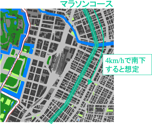 図３　東京オリンピック２０２０のマラソンコース沿いの通り
