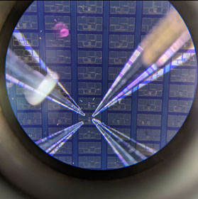 性能評価用のテスト素子を光学顕微鏡で見たところ