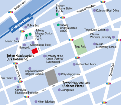 map of Department of Inclusive Research Administration,Office of Basic Research,Japan Science and Technology Agency