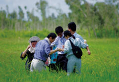 Conducting an environmental survey in a farming village on the outskirts of Ho Chi Minh City