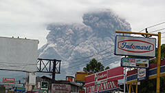 Pyroclastic flow associated with the November 2010 eruption at Mount Merapi