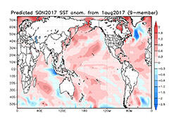 The new model improved the predictions of sea surface temperature and climate variability