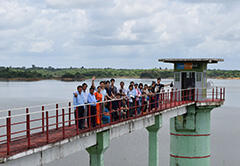 Field survey to observe flood risk countermeasures (Wagadok Dam)