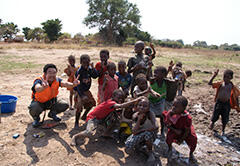 The cheerful Zambian children gave our team a warm welcome