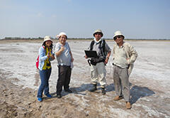 Conducting a spectrum study on salinated land