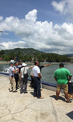 Conducting inspections near the coastal tide level observation point