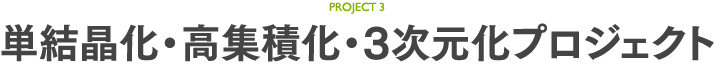 PROJECT3 単結晶化・高集積化・3次元化プロジェクト
