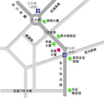 北京发展大厦附近的地图