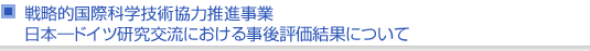 日本—ドイツ研究交流における事後評価結果について