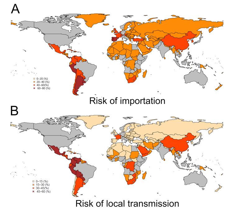 ジカウイルスの輸入リスクと国内伝播リスクの予測統計モデル開発