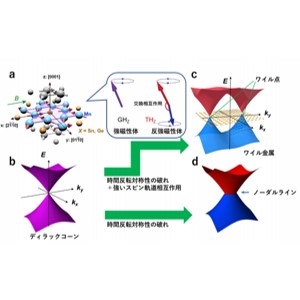 反強磁性体で世界最大の自発磁気効果を持つ低消費電力磁気メモリ材料： 反強磁性体におけるワイル粒子の発見