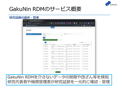 GakuNin RDMのデモ画面