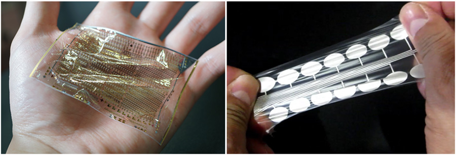Figure 2: Ultra-thin film, lightweight electronic devices and flexible electrode technology