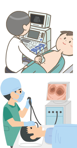 検査を受けている人のイラスト
