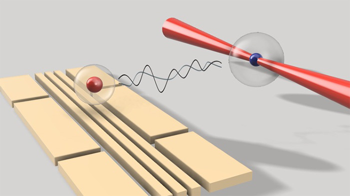 Fig.1. A quantum interface for atoms and ions