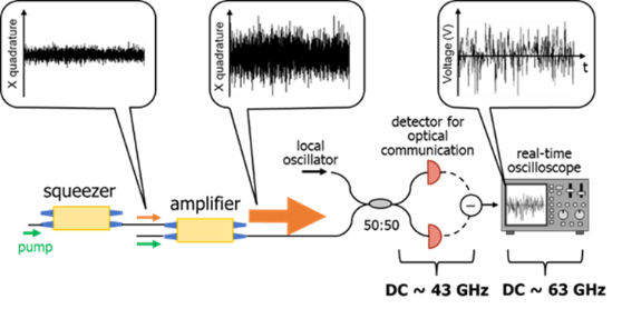 Fig. 4 Quadrature phase amplitude measurement system with waveguide-type PPLN phase sensitive pre-amplifier