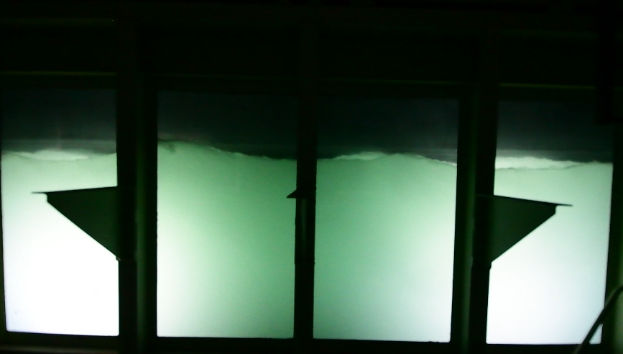 Fig. 3: Typhoon simulation tank with surfactant