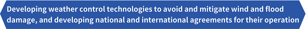 Developing weather control technologies to avoid and mitigate disasters, and building national and international consensus to operationalize these technologies