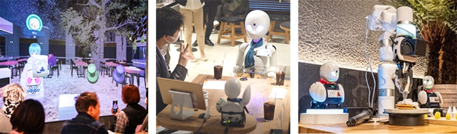 (1) 分身ロボットカフェにおける、認知拡張、並列化、技能融合ＣＡの各コア技術を適用した実証実験