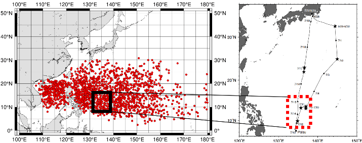 図2 気候学的な台風発生地点