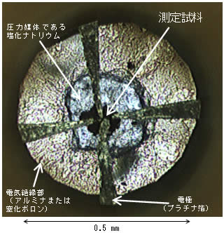 図３　ダイヤモンドアンビルセルの写真