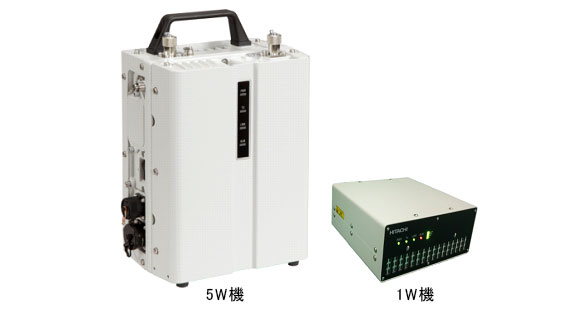 図２　マルチホップ中継方式のファームウェアを搭載した無線機と仕様