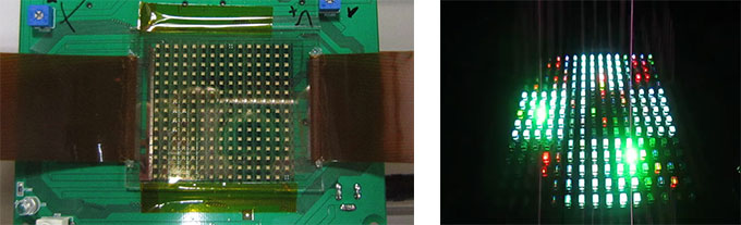 図４　有機半導体でアクティブマトリクス駆動するＬＥＤディスプレイ