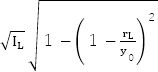 √(I_L )  √(１-(１-r_L/y_０ )^２ )