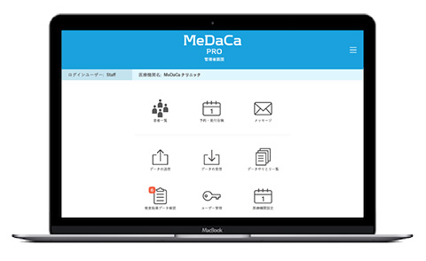 「ＭｅＤａＣａ ＰＲＯ」　トップ画面