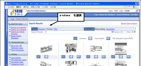 図２　代表図を用いた絞り込み検索