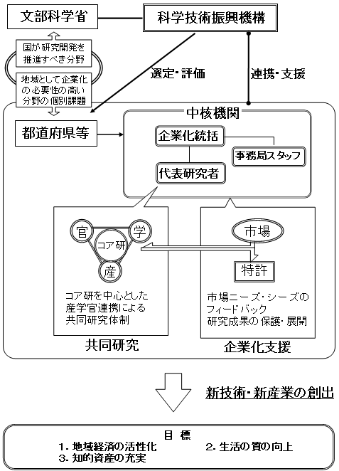 地域結集型研究開発プログラムのスキーム