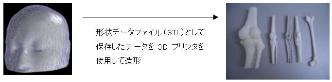 等値面データは、形状データとして3Dプリンタで処理することにより、実物モデルを作成することが可能