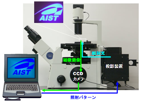 （図５）PC制御型微小パターン光照射装置