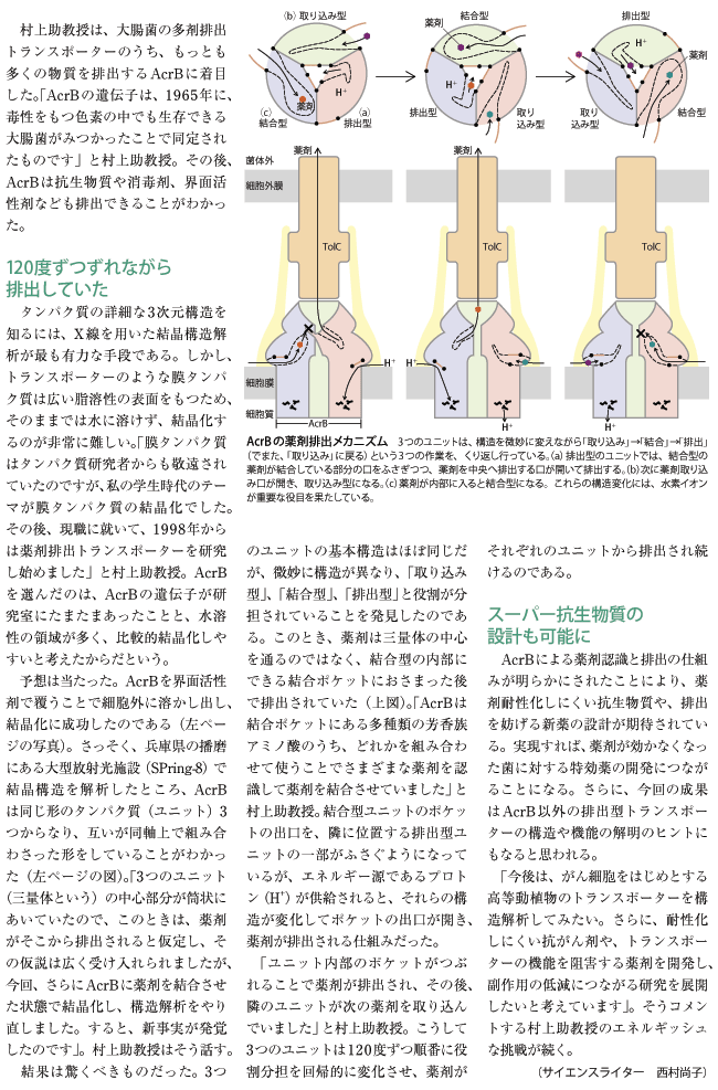 細菌が薬剤を排出する巧妙な仕組み