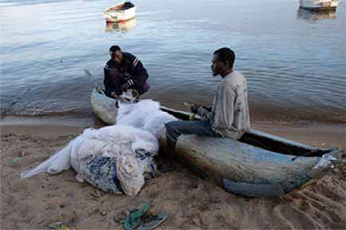 photograph: person on a boat