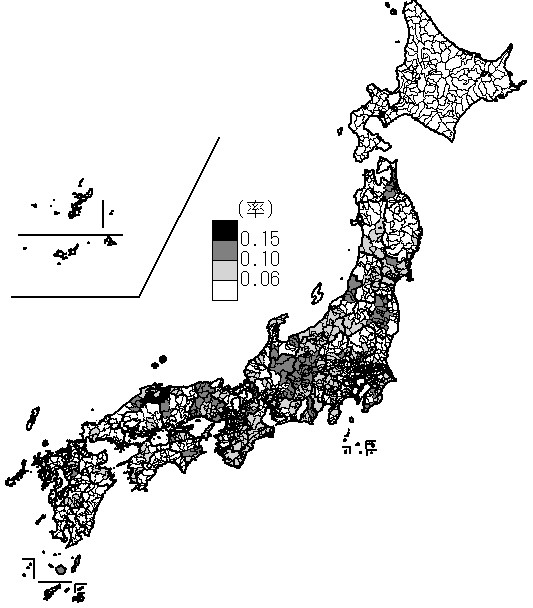 図③在宅看取り率の地域格差