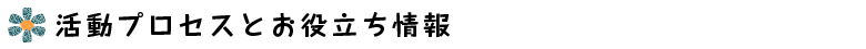 活動プロセスとお役立ち情報