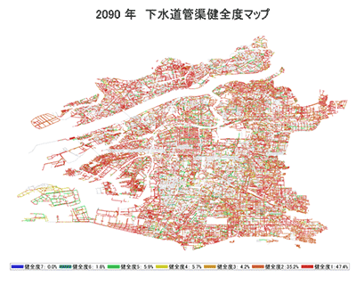 2090年　下水道管渠マネジメントマップ