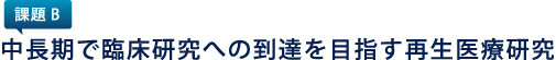 中長期で臨床研究への到達を目指す再生医療研究