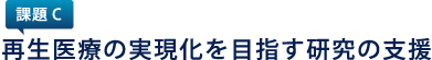 再生医療の実現化を目指す研究の支援