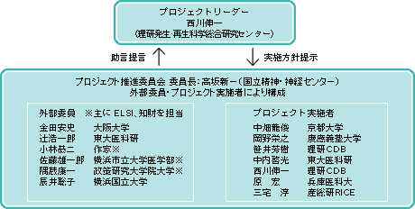 再生医療の実現化プロジェクト推進体制組織図