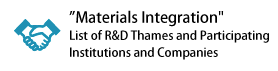 List of R&D Thames and Participating Institutions and Companies (Materials Integration)